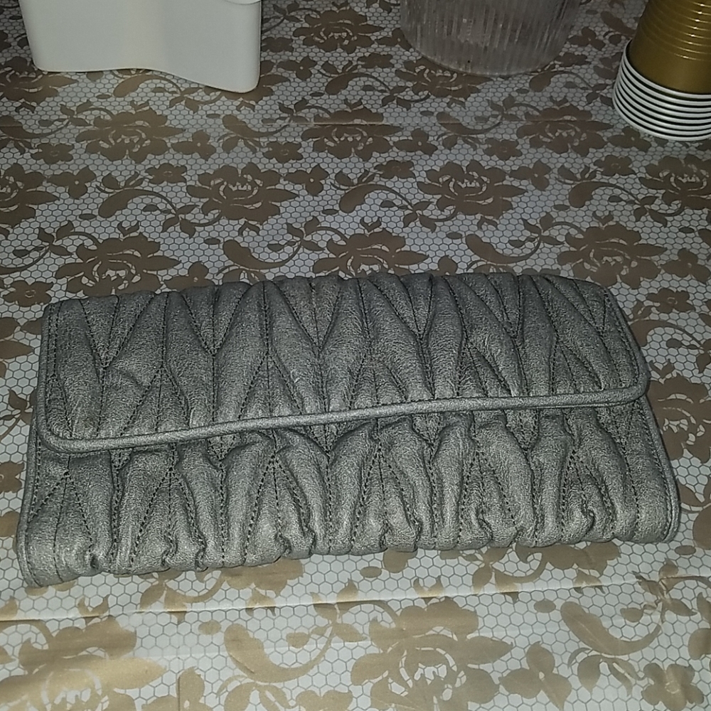 Gray Clutch/ Crossbody Bag